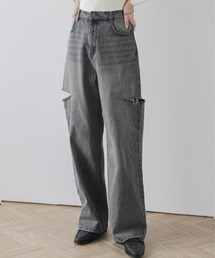 サイドカットデニムパンツ