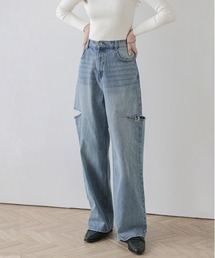La-gemme | サイドカットデニムパンツ(デニムパンツ)