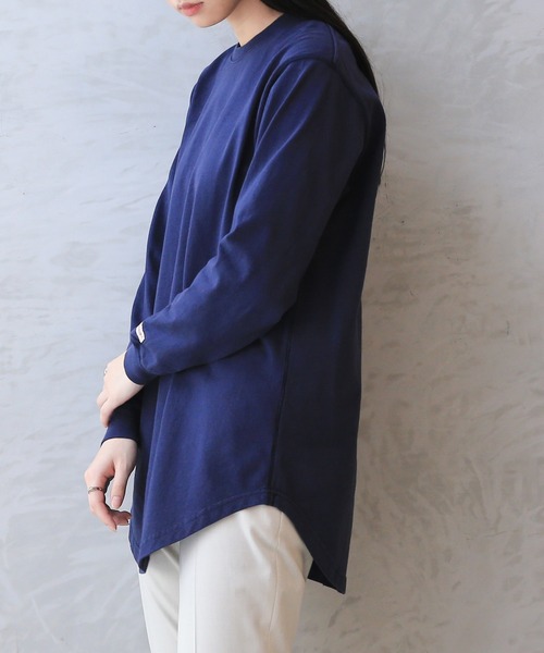 WAIPER.inc（ワイパーインク）の「Goodwear グッドウェア 2W7-5504 USAコットン 袖リブ ロング丈 L/S Tシャツ（Tシャツ/カットソー・メンズ・ライトカーキ/杢グレー/イエロー系その他/ネイビー/グレイッシュベージュ/オレンジ系その他/ブルー系その他/ブラック/ミント/ホワイト・S/M/XL/L）」の7枚目の写真