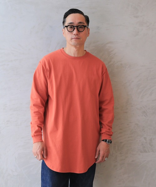 WAIPER.inc（ワイパーインク）の「Goodwear グッドウェア 2W7-5504 USAコットン 袖リブ ロング丈 L/S Tシャツ（Tシャツ/カットソー・メンズ・ライトカーキ/杢グレー/イエロー系その他/ネイビー/グレイッシュベージュ/オレンジ系その他/ブルー系その他/ブラック/ミント/ホワイト・S/M/XL/L）」の10枚目の写真