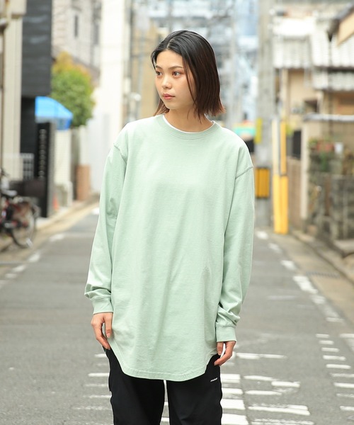WAIPER.inc（ワイパーインク）の「Goodwear グッドウェア 2W7-5504 USAコットン 袖リブ ロング丈 L/S Tシャツ（Tシャツ/カットソー・メンズ・ライトカーキ/杢グレー/イエロー系その他/ネイビー/グレイッシュベージュ/オレンジ系その他/ブルー系その他/ブラック/ミント/ホワイト・S/M/XL/L）」の5枚目の写真