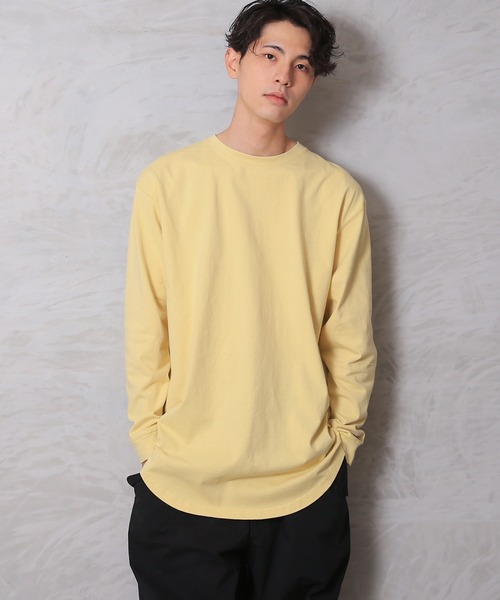 WAIPER.inc（ワイパーインク）の「Goodwear グッドウェア 2W7-5504 USAコットン 袖リブ ロング丈 L/S Tシャツ（Tシャツ/カットソー・メンズ・ライトカーキ/杢グレー/イエロー系その他/ネイビー/グレイッシュベージュ/オレンジ系その他/ブルー系その他/ブラック/ミント/ホワイト・S/M/XL/L）」の19枚目の写真