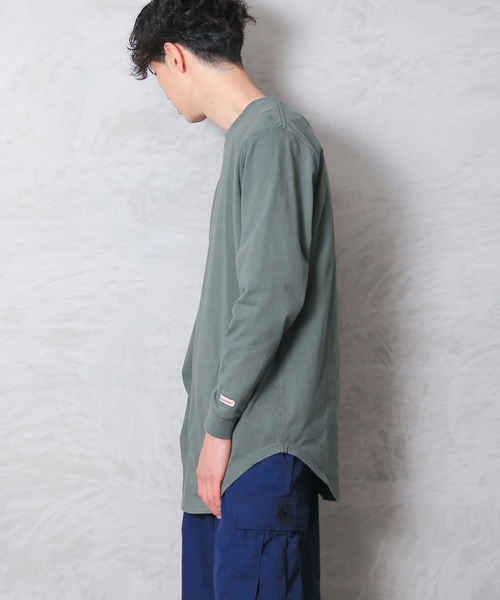 WAIPER.inc（ワイパーインク）の「Goodwear グッドウェア 2W7-5504 USAコットン 袖リブ ロング丈 L/S Tシャツ（Tシャツ/カットソー・メンズ・ライトカーキ/杢グレー/イエロー系その他/ネイビー/グレイッシュベージュ/オレンジ系その他/ブルー系その他/ブラック/ミント/ホワイト・S/M/XL/L）」の21枚目の写真