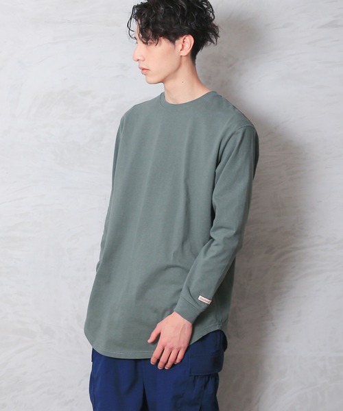 WAIPER.inc（ワイパーインク）の「Goodwear グッドウェア 2W7-5504 USAコットン 袖リブ ロング丈 L/S Tシャツ（Tシャツ/カットソー・メンズ・ライトカーキ/杢グレー/イエロー系その他/ネイビー/グレイッシュベージュ/オレンジ系その他/ブルー系その他/ブラック/ミント/ホワイト・S/M/XL/L）」の22枚目の写真
