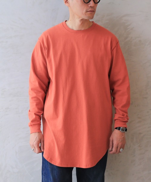 WAIPER.inc（ワイパーインク）の「Goodwear グッドウェア 2W7-5504 USAコットン 袖リブ ロング丈 L/S Tシャツ（Tシャツ/カットソー・メンズ・ライトカーキ/杢グレー/イエロー系その他/ネイビー/グレイッシュベージュ/オレンジ系その他/ブルー系その他/ブラック/ミント/ホワイト・S/M/XL/L）」の11枚目の写真