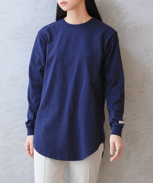 WAIPER.inc（ワイパーインク）の「Goodwear グッドウェア 2W7-5504 USAコットン 袖リブ ロング丈 L/S Tシャツ（Tシャツ/カットソー・メンズ・ライトカーキ/杢グレー/イエロー系その他/ネイビー/グレイッシュベージュ/オレンジ系その他/ブルー系その他/ブラック/ミント/ホワイト・S/M/XL/L）」の15枚目の写真