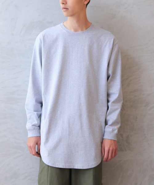 WAIPER.inc（ワイパーインク）の「Goodwear グッドウェア 2W7-5504 USAコットン 袖リブ ロング丈 L/S Tシャツ（Tシャツ/カットソー・メンズ・ライトカーキ/杢グレー/イエロー系その他/ネイビー/グレイッシュベージュ/オレンジ系その他/ブルー系その他/ブラック/ミント/ホワイト・S/M/XL/L）」の17枚目の写真