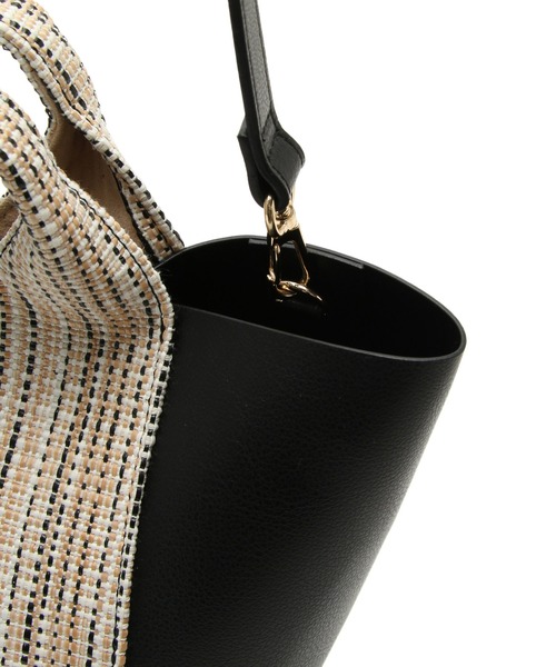 ROPE' PICNIC（ロペピクニック）の「異素材コンビくり手トート＆ショルダーバッグ（ショルダーバッグ・レディース・キナリ/ブラック・FREE）」の3枚目の写真