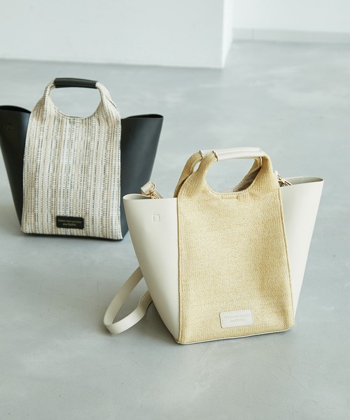 ROPE' PICNIC（ロペピクニック）の「異素材コンビくり手トート＆ショルダーバッグ（ショルダーバッグ・レディース・キナリ/ブラック・FREE）」の18枚目の写真