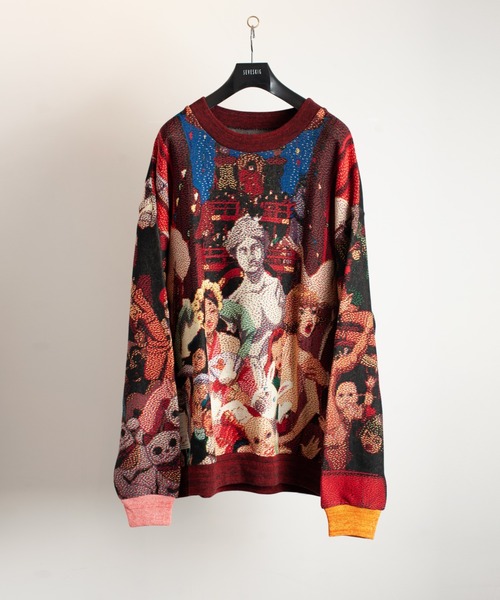 SEVESKIG/セブシグ/Jacquard Pullover knit Ver,UZO-MUZO