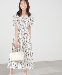 N.(N. Natural Beauty Basic) | 【S Size Line】◆フラワープリントパワショルワンピース(ワンピース)