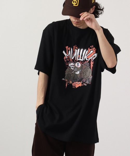 MISHKA（ミシカ）の「MISHKA プリント 半袖Tシャツ（Tシャツ/カットソー・メンズ・ブラック系その他3/ブラック系その他/ライトイエロー/ホワイト系その他6/ブラック系その他7/ライトパープル/ピンク/ホワイト/アクア/ブラック系その他4/ブラック系その他6/ライトオリーブ/ブラック系/ホワイト系その他/ブラック系その他5/ブラック/ホワイト系その他2/ホワイト系その他3/ホワイト系その他7/ホワイト系その他4/ブラック系その他2/ホワイト系その他5/パープル系その他/オレンジ/ピンク系その他/ライトグリーン/ブラック系1/ホワイト系・L/XL/M/2XL/S）」の18枚目の写真