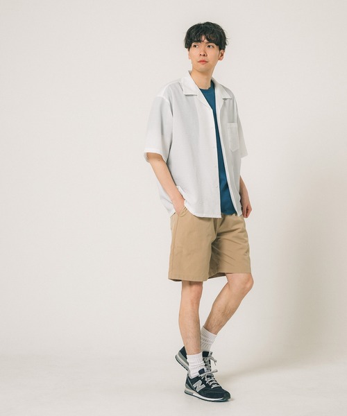coca（coca）（コカ）の「メンズ シアサッカー開襟シャツ（シャツ/ブラウス・メンズ・ホワイト/ブラック・M/L/XL）」の3枚目の写真