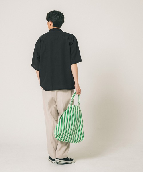coca（coca）（コカ）の「メンズ シアサッカー開襟シャツ（シャツ/ブラウス・メンズ・ホワイト/ブラック・M/L/XL）」の8枚目の写真