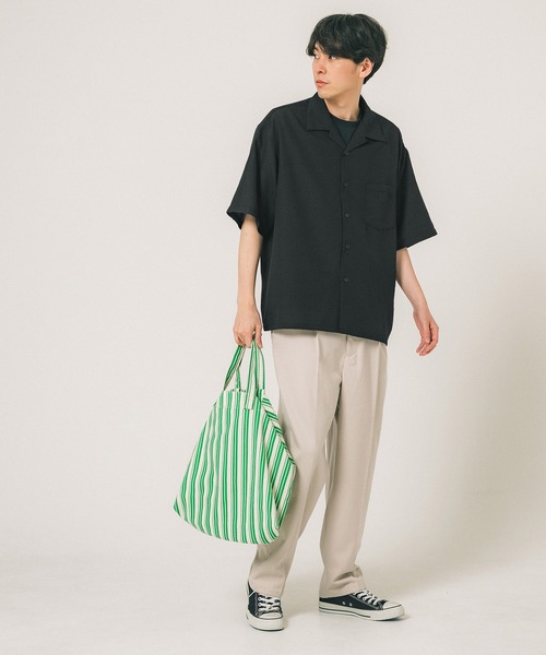 OFF WHITE♡ ブラック Fresco サッカーシャツ ドローコードシアサッカーシャツ（シャツ/ブラウス）｜Gaphos