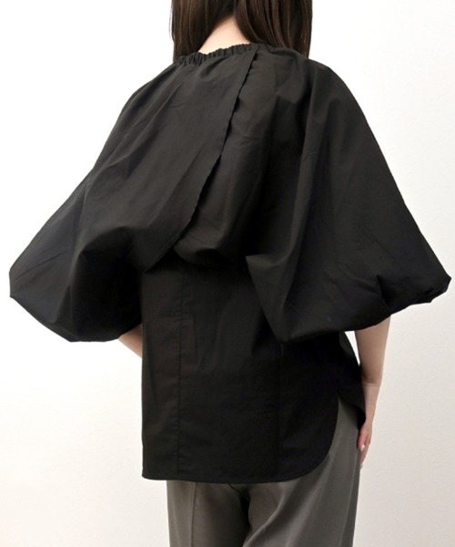 STYLEBLOCK（スタイルブロック）の「ブロードタンク×ボレロセット（シャツ/ブラウス・レディース・ライトブルー/ブラック/ホワイト/ライトベージュ・M）」の9枚目の写真