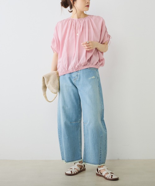 PUAL CE CIN(ピュアルセシン)の「コットンガーゼ袖アジャストブラウス(シャツ/ブラウス・レディース・ホワイト/ピンク/キャメル・FREE)」の16枚目の写真