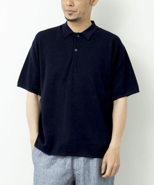 NOLLEY'S goodman（ノーリーズグッドマン）の「【WORK ABOUT/ワークアバウト】MILANO POLO-shirt ニットポロシャツ（ポロシャツ・メンズ・ロイヤルブルー/ダークネイビー/チャコールグレー/ベージュ・L/M）」の4枚目の写真