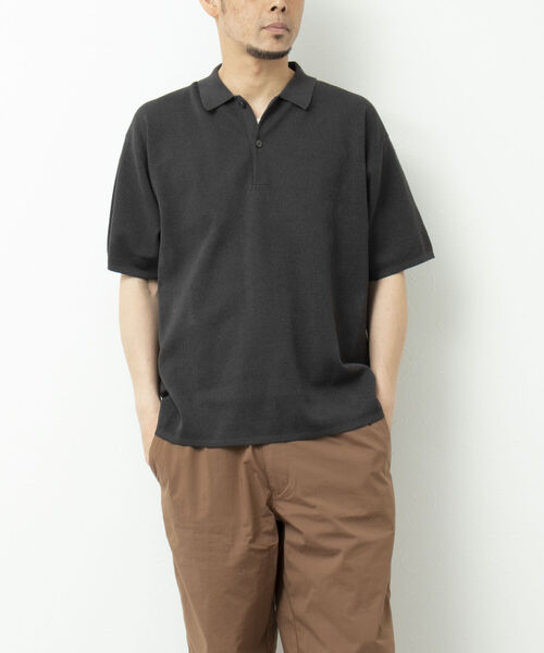 NOLLEY'S goodman（ノーリーズグッドマン）の「【WORK ABOUT/ワークアバウト】MILANO POLO-shirt ニットポロシャツ（ポロシャツ・メンズ・ロイヤルブルー/ダークネイビー/チャコールグレー/ベージュ・L/M）」の6枚目の写真