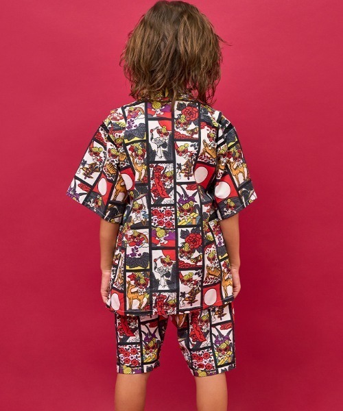 HYSTERIC MINI(ヒステリックミニ)の「HANAFUDA MINI総柄 甚平(浴衣・キッズ・マルチ・MEDIUM)」の3枚目の写真