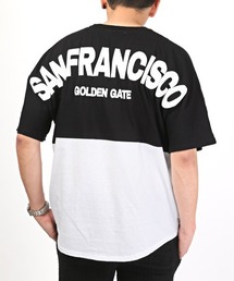 バックロゴ発泡プリント半袖ビッグTシャツ