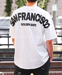 バックロゴ発泡プリント半袖ビッグTシャツ