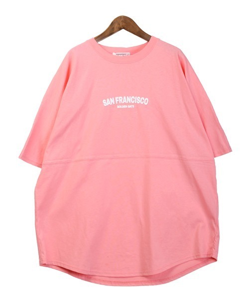LUXSTYLE(ラグスタイル)の「バックロゴ発泡プリント半袖ビッグTシャツ(Tシャツ/カットソー・メンズ・グレイッシュベージュ/ブラック×ホワイト/ホワイト/ブラック・M/L)」の5枚目の写真