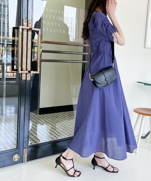 Andemiu（アンデミュウ）の「バックシャンボリュームワンピース962987（ワンピース・レディース・ブラック/オフホワイト/ブルー・FREE）」の3枚目の写真