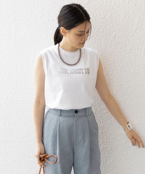 ＋81BRANCA（ハチイチブランカ）の「81BRANCA:JUST ABOUT ノースリーブ TEE（Tシャツ/カットソー・レディース・ホワイト/ベージュ・ONE SIZE）」の13枚目の写真