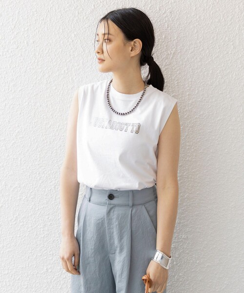 ＋81BRANCA（ハチイチブランカ）の「81BRANCA:JUST ABOUT ノースリーブ TEE（Tシャツ/カットソー・レディース・ホワイト/ベージュ・ONE SIZE）」の16枚目の写真