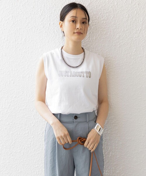 ＋81BRANCA（ハチイチブランカ）の「81BRANCA:JUST ABOUT ノースリーブ TEE（Tシャツ/カットソー・レディース・ホワイト/ベージュ・ONE SIZE）」の18枚目の写真