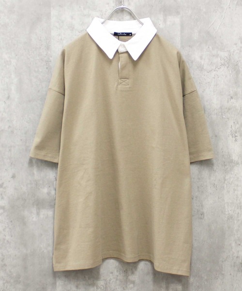 SHISKY(シスキー)の「【USAコットン】ラガーシャツ(ポロシャツ・メンズ・ブラック系その他/ベージュ/ネイビー/ブラック/チャコール/ダークグリーン/ベージュ系その他/ダークグリーン系・L/XL/M)」の1枚目の写真