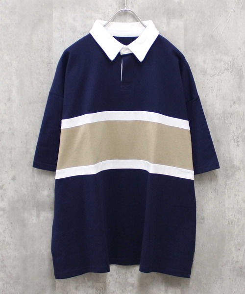 SHISKY(シスキー)の「【USAコットン】ラガーシャツ(ポロシャツ・メンズ・ブラック系その他/ベージュ/ネイビー/ブラック/チャコール/ダークグリーン/ベージュ系その他/ダークグリーン系・L/XL/M)」の8枚目の写真