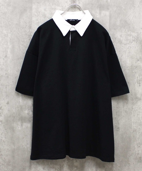 SHISKY(シスキー)の「【USAコットン】ラガーシャツ(ポロシャツ・メンズ・ブラック系その他/ベージュ/ネイビー/ブラック/チャコール/ダークグリーン/ベージュ系その他/ダークグリーン系・L/XL/M)」の2枚目の写真