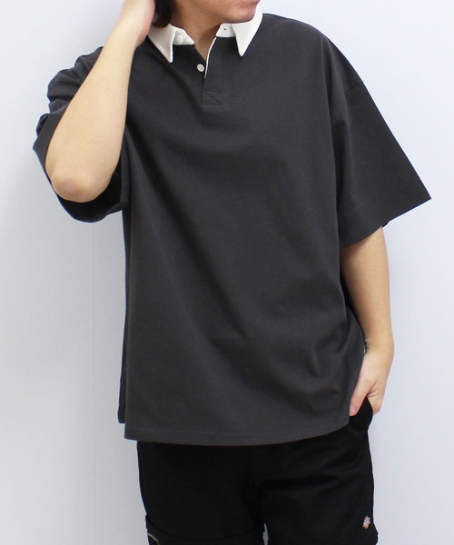 SHISKY(シスキー)の「【USAコットン】ラガーシャツ(ポロシャツ・メンズ・ブラック系その他/ベージュ/ネイビー/ブラック/チャコール/ダークグリーン/ベージュ系その他/ダークグリーン系・L/XL/M)」の11枚目の写真