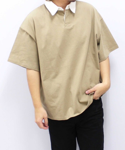 SHISKY(シスキー)の「【USAコットン】ラガーシャツ(ポロシャツ・メンズ・ブラック系その他/ベージュ/ネイビー/ブラック/チャコール/ダークグリーン/ベージュ系その他/ダークグリーン系・L/XL/M)」の12枚目の写真