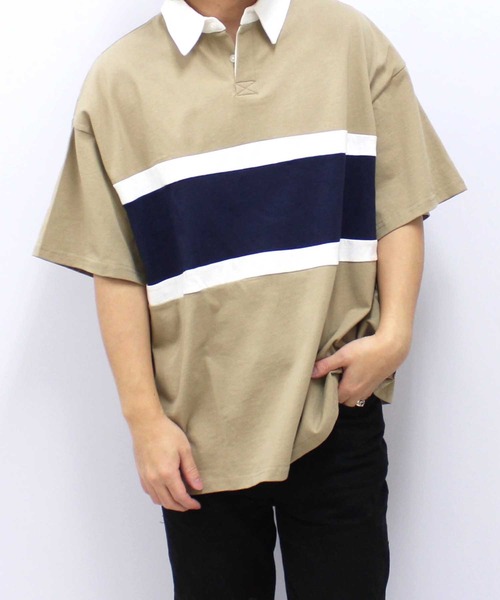 SHISKY(シスキー)の「【USAコットン】ラガーシャツ(ポロシャツ・メンズ・ブラック系その他/ベージュ/ネイビー/ブラック/チャコール/ダークグリーン/ベージュ系その他/ダークグリーン系・L/XL/M)」の13枚目の写真