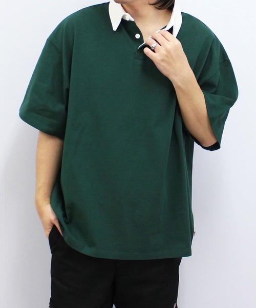SHISKY(シスキー)の「【USAコットン】ラガーシャツ(ポロシャツ・メンズ・ブラック系その他/ベージュ/ネイビー/ブラック/チャコール/ダークグリーン/ベージュ系その他/ダークグリーン系・L/XL/M)」の14枚目の写真