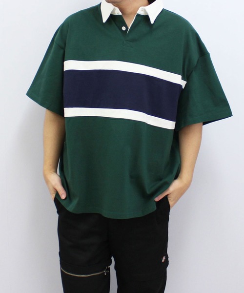 SHISKY(シスキー)の「【USAコットン】ラガーシャツ(ポロシャツ・メンズ・ブラック系その他/ベージュ/ネイビー/ブラック/チャコール/ダークグリーン/ベージュ系その他/ダークグリーン系・L/XL/M)」の15枚目の写真