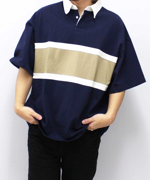 SHISKY(シスキー)の「【USAコットン】ラガーシャツ(ポロシャツ・メンズ・ブラック系その他/ベージュ/ネイビー/ブラック/チャコール/ダークグリーン/ベージュ系その他/ダークグリーン系・L/XL/M)」の16枚目の写真