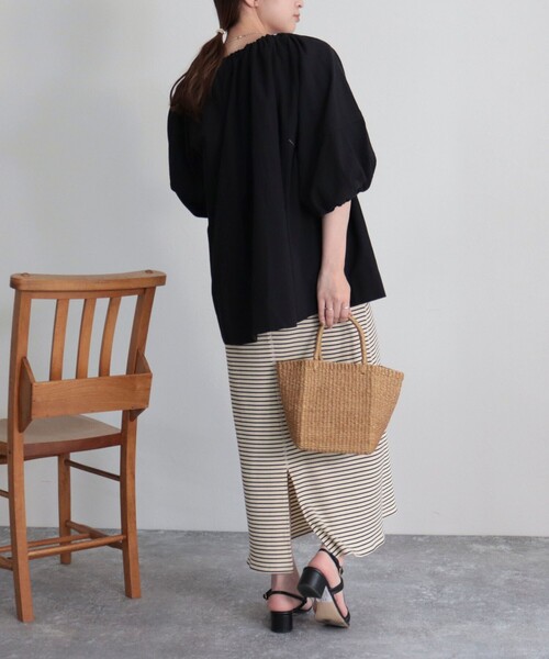 fredy emue（フレディエミュ）の「コットンボリュームブラウス（シャツ/ブラウス・レディース・レッド/ブラック/オフホワイト/イエロー・38）」の6枚目の写真