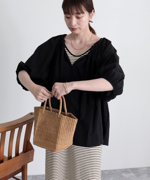 fredy emue（フレディエミュ）の「コットンボリュームブラウス（シャツ/ブラウス・レディース・レッド/ブラック/オフホワイト/イエロー・38）」の8枚目の写真