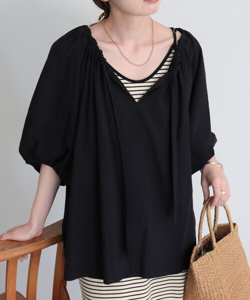 fredy emue（フレディエミュ）の「コットンボリュームブラウス（シャツ/ブラウス・レディース・レッド/ブラック/オフホワイト/イエロー・38）」の13枚目の写真