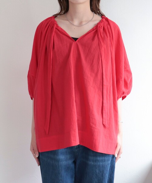 fredy emue（フレディエミュ）の「コットンボリュームブラウス（シャツ/ブラウス・レディース・レッド/ブラック/オフホワイト/イエロー・38）」の14枚目の写真