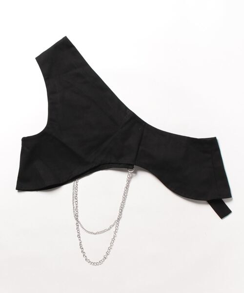 BENDER TOKYO（ベンダートウキョウ）の「【BENDER TOKYO】2連 シルバーチェーン付き ワンショルダーベスト（ベスト・メンズ・ブラック・FREE）」の2枚目の写真