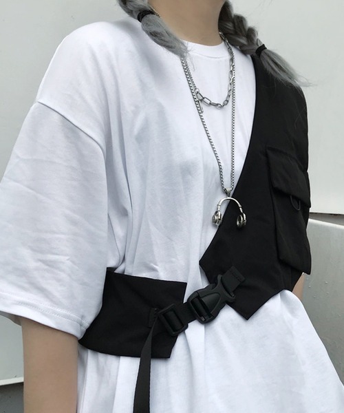 BENDER TOKYO（ベンダートウキョウ）の「【BENDER TOKYO】2連 シルバーチェーン付き ワンショルダーベスト（ベスト・メンズ・ブラック・FREE）」の21枚目の写真