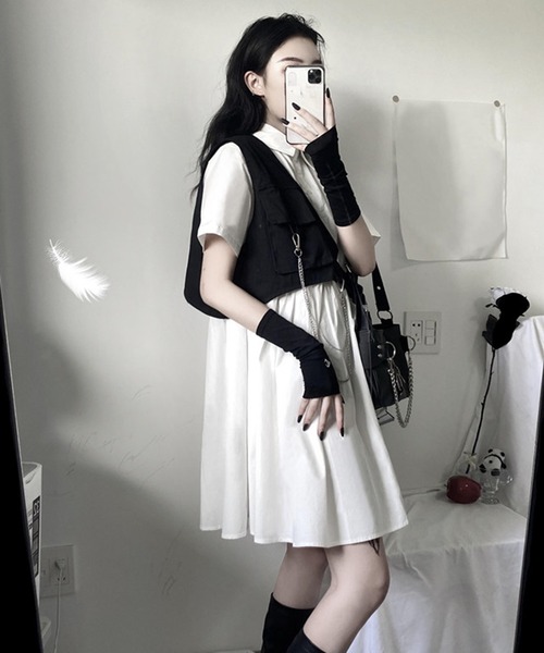 BENDER TOKYO（ベンダートウキョウ）の「【BENDER TOKYO】2連 シルバーチェーン付き ワンショルダーベスト（ベスト・メンズ・ブラック・FREE）」の12枚目の写真