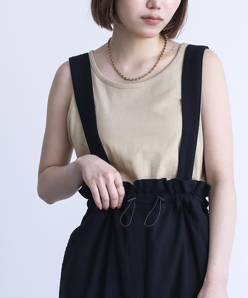 n'OrLABEL(ノアールレーベル)の「『シンプルコットンタンクトップ』(タンクトップ・レディース・マスタード/グレイッシュブルー/モカ/ホワイト/ブルーグリーン/ブラック/ブルー/グレイッシュベージュ/ダークグレー/ラベンダー・L/LL/M)」の5枚目の写真