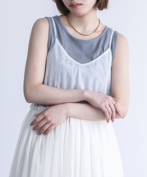 n'OrLABEL(ノアールレーベル)の「『シンプルコットンタンクトップ』(タンクトップ・レディース・マスタード/グレイッシュブルー/モカ/ホワイト/ブルーグリーン/ブラック/ブルー/グレイッシュベージュ/ダークグレー/ラベンダー・L/LL/M)」の8枚目の写真