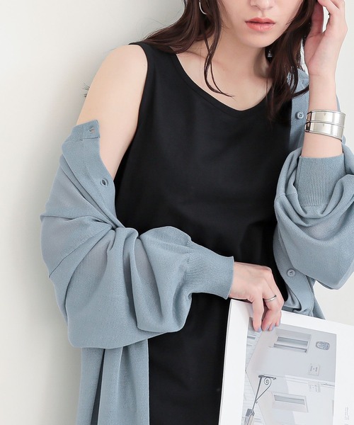 n'OrLABEL(ノアールレーベル)の「『シンプルコットンタンクトップ』(タンクトップ・レディース・マスタード/グレイッシュブルー/モカ/ホワイト/ブルーグリーン/ブラック/ブルー/グレイッシュベージュ/ダークグレー/ラベンダー・L/LL/M)」の17枚目の写真